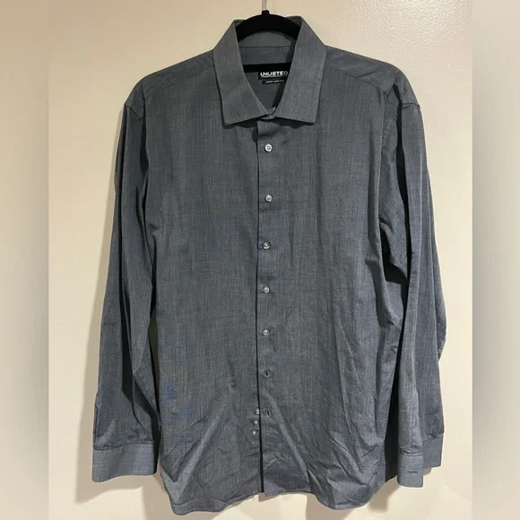 Unlisted by Kenneth Cole | Shirts | Mens Grey Dress Shirt Excellent  Condition Slim Fit Large | Poshmark